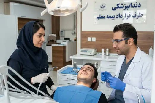 دندانپزشکی طرف قرارداد با بیمه معلم در ظفر تهران